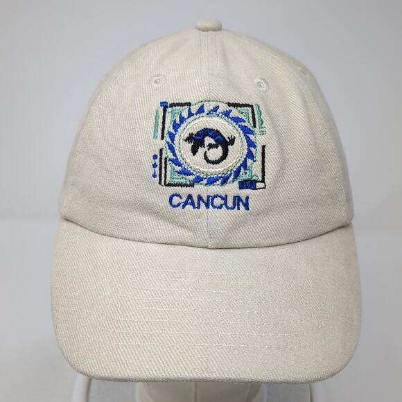 Cancun Slideback Baseball Cap Beige One Size Adjustable Embroidered Quality Caps - Picture 2 of 9